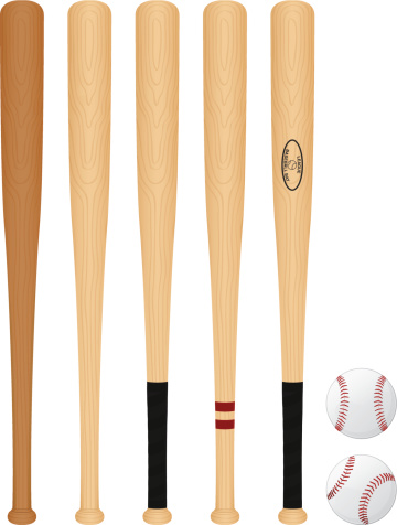 Baseball Bats and Ball. Adobe illustrator 10 with transparency.