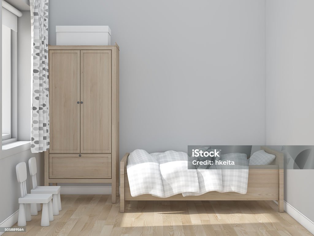 kids room Interior 3d rendering image Bean Bag Stock Photo