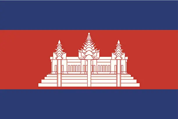 Vector illustration of cambodia flag