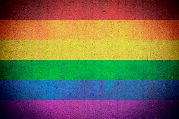 Grunge Rainbow Flag stock photo