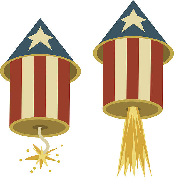illustrations, cliparts, dessins animés et icônes de feu d'artifice patriotique - firework explosive material