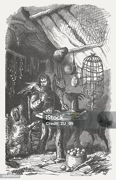 Robinson Crusoe Stock Vektor Art und mehr Bilder von Abenteuer - Abenteuer, Abgeschiedenheit, Asiatischer Holzschnitt