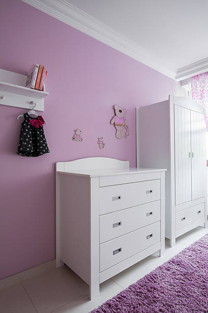istock White furniture in baby's room 505890672