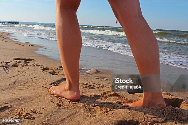 Women Walks On The Beach Stock Photo - Download Image Now - Active Lifestyle, Activity, Adult