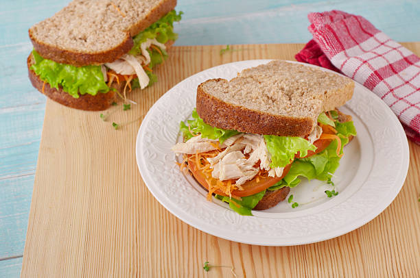 istock Healthy big sandwich on the plate 505893872