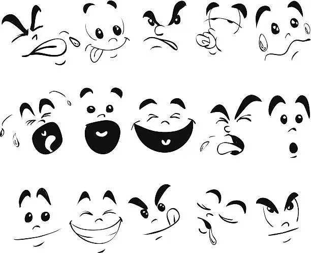 Vector illustration of Children Face Expression Doodle