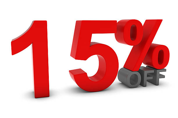 istock 15% OFF - Fifteen Percent Off 3D Red/Grey Text 505897902