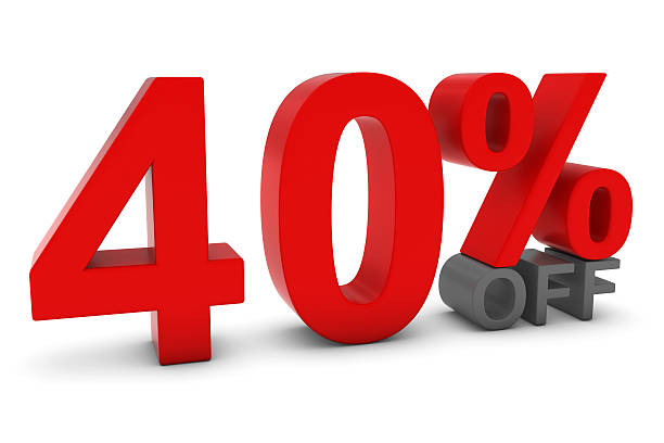 istock 40% OFF - Forty Percent Off 3D Red/Grey Text 505897942
