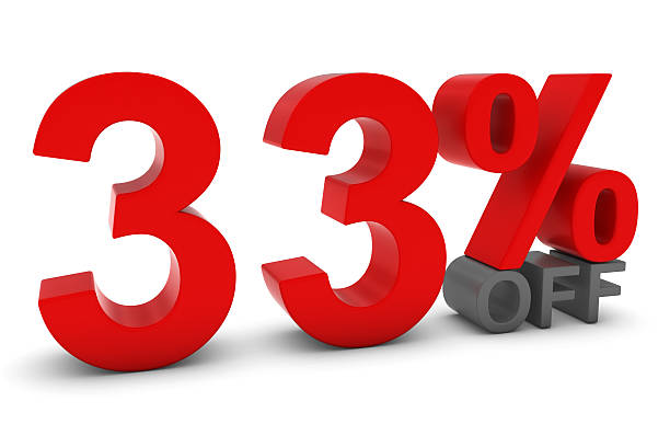 istock 33% OFF - Thirty Three Percent Off 3D Red/Grey Text 505898058