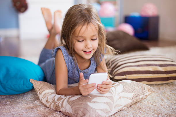 Girl affectionated by a smart phone
