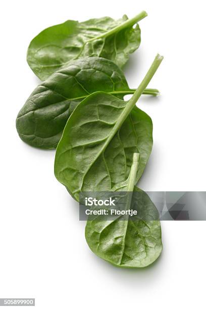 Vegetables Spinach Isolated On White Background Stock Photo - Download Image Now - Spinach, White Background, Cut Out