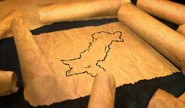 istock Pakistan Map Drawing Unfolding Old Paper Scroll 3D 505899938