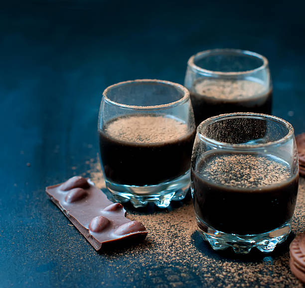 istock chocolate dessert cups and chocolate cookies sprinkled with coco 505900016