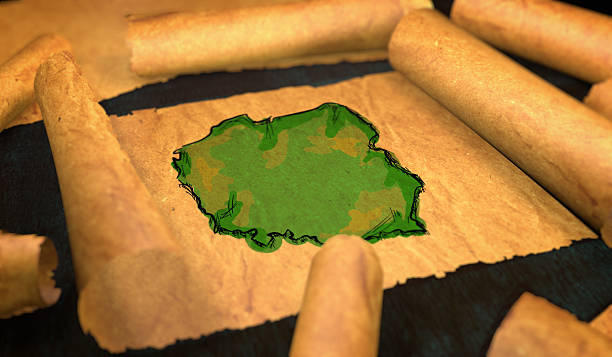 istock Poland Map Painting Unfolding Old Paper Scroll 3D 505910752