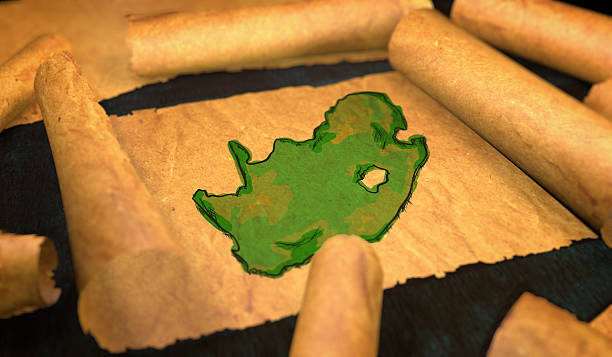 istock South Africa Map Painting Unfolding Old Paper Scroll 3D 505911346