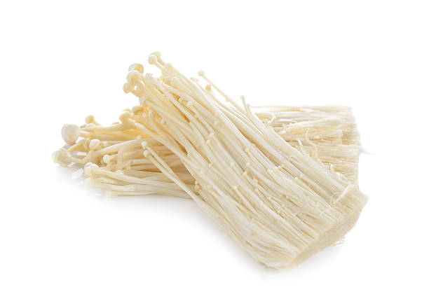 istock Fresh Enoki mushrooms on white background 505911898