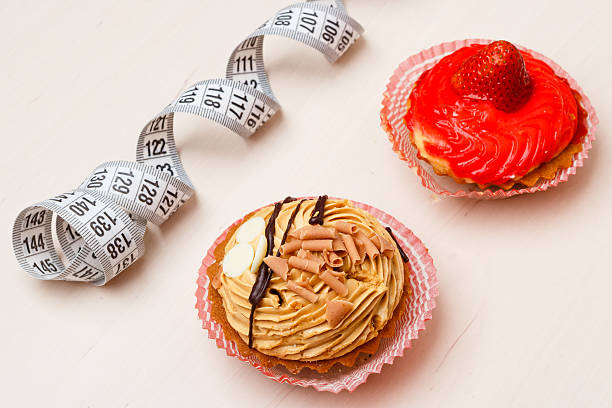 istock cupcakes with measuring tape on table 505912390