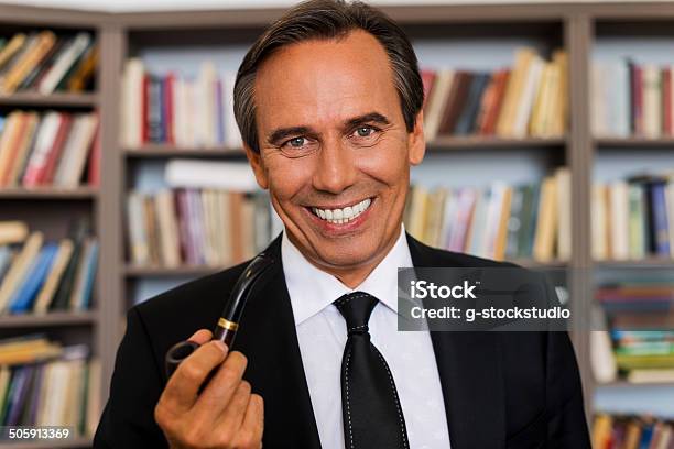 Gentleman With Pipe Stock Photo - Download Image Now - Active Seniors, Addiction, Adult