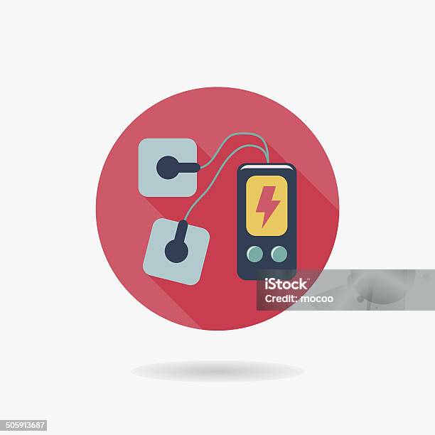 Electric Massage Flat Icon With Long Shadow Stock Illustration - Download Image Now - Electrode, Alternative Therapy, Physical Therapy