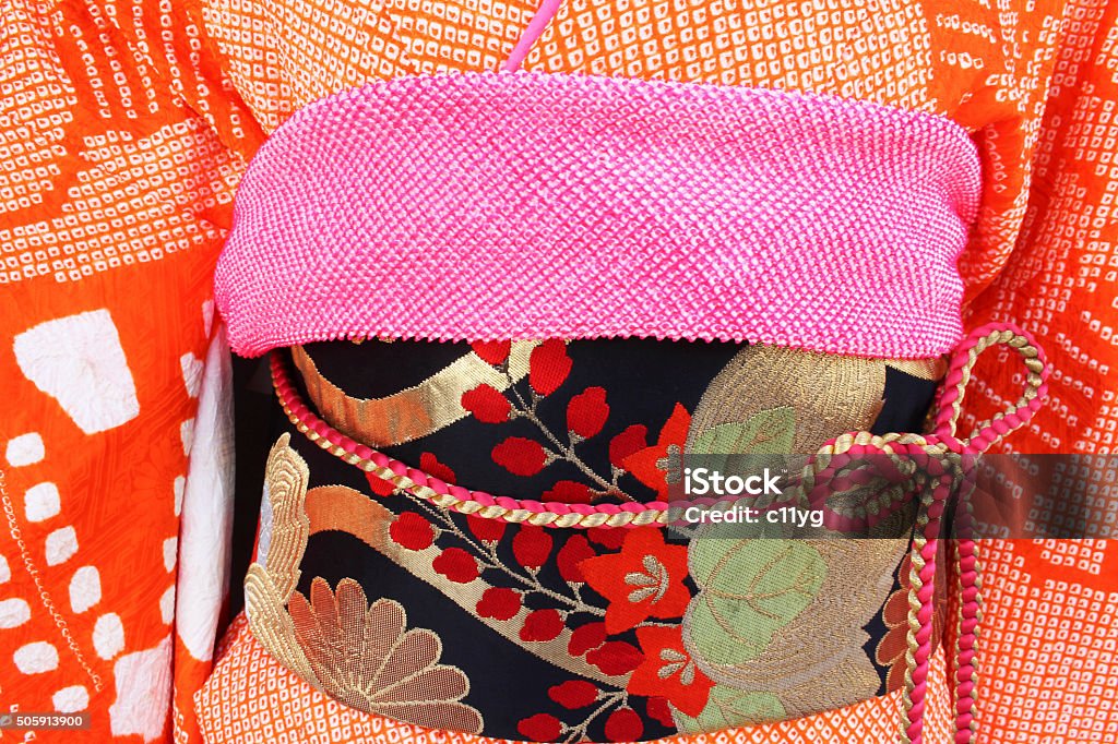 kimono Kimono is a traditional Japanese theater costumes. Adult Stock Photo