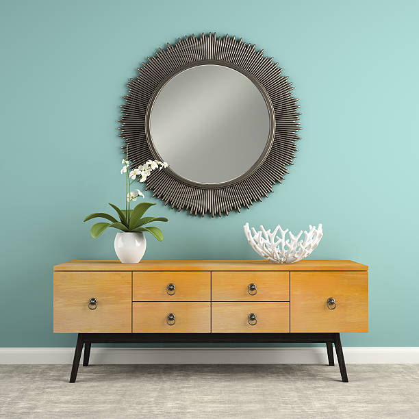 Part of  interior with stylish consol 3D rendering