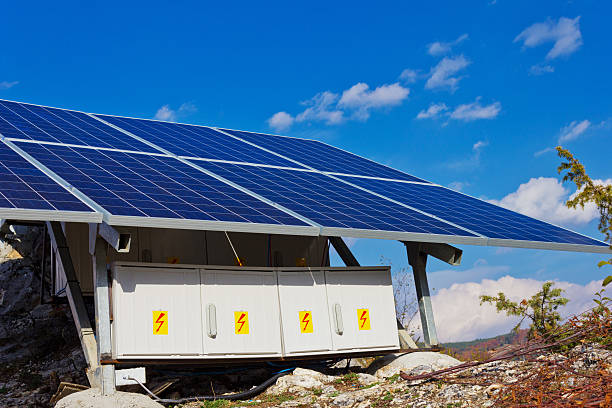 istock Roof with solar panels cells 505914227