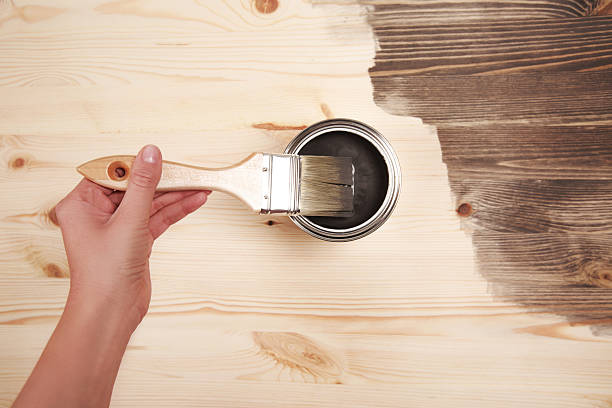 istock Hand painting on wooden table 505914380