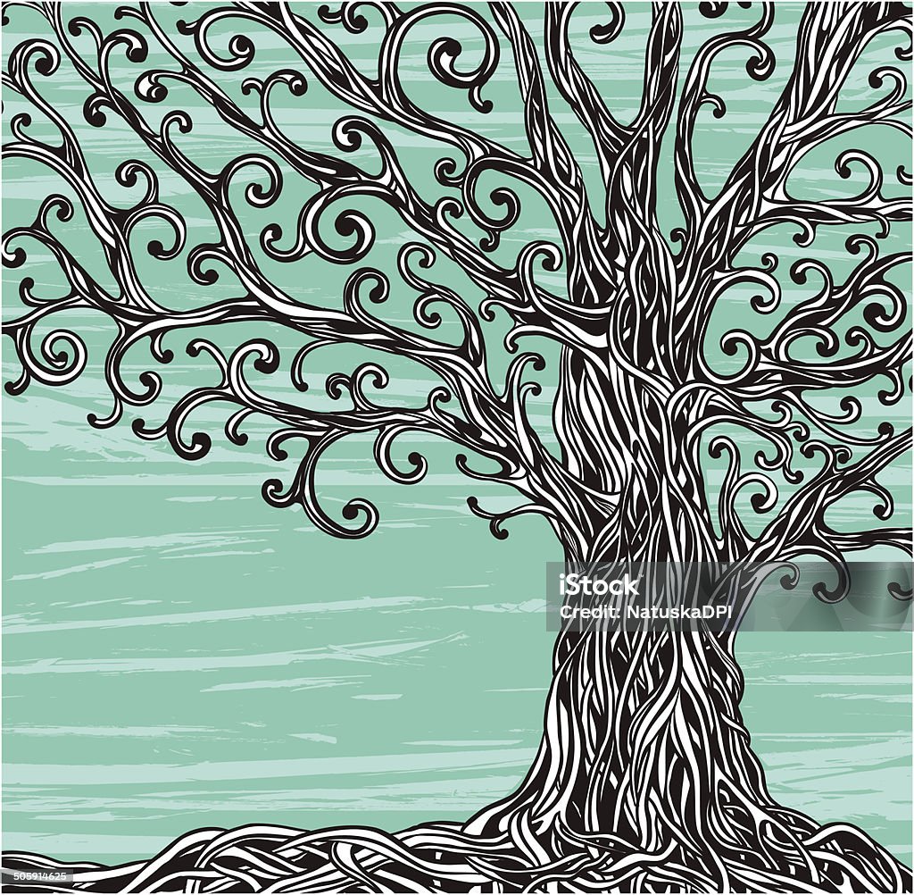 Tree Stem Graphiv Old Grafic Tree Stock Illustration - Download Image Now - Tree, Twisted ...