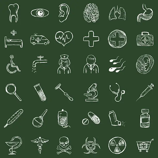 Vector illustration of Vector Medical Icons