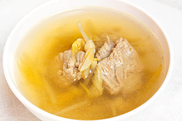 istock Lily flower and sparerib soup. 505916531