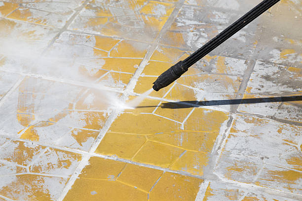 High pressure cleaning with water stock photo