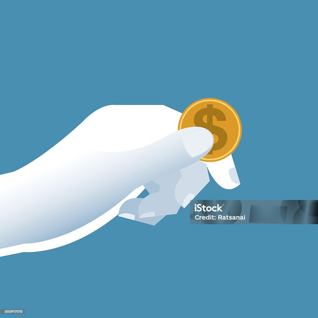 Human Hand Coin Human Hand And Dollar Coin Stock Illustration - Download Image Now ...