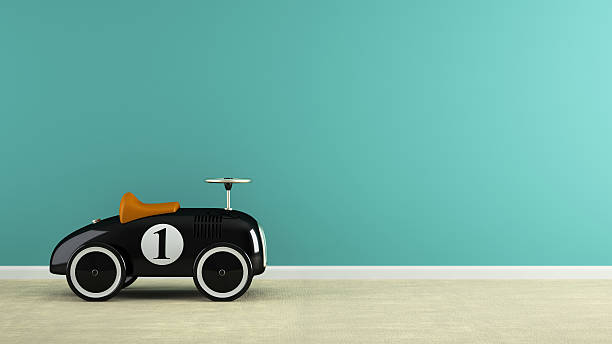 istock Part of  interior with stylish black toy car 3D rendering 505917062