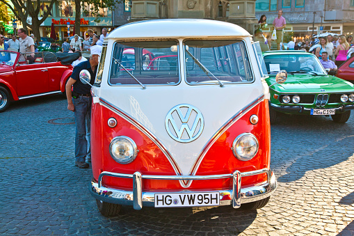 Frankfurt, Germany - October 2, 2011: Oldtimer Meeting  in Frankfurt, Germany. A VW Bully presented by the event 