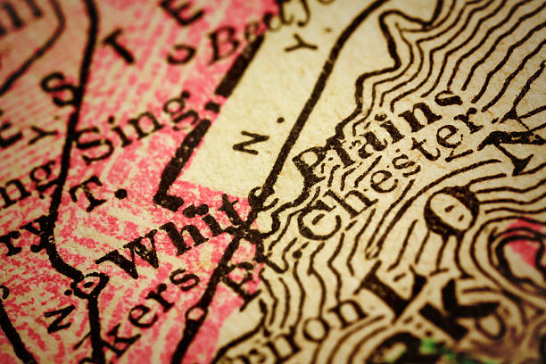 istock White Plains, New York on an Antique map 505917418