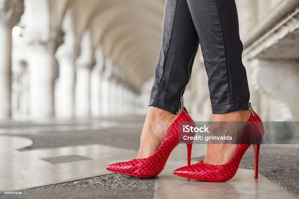 Woman In Black Pants And Red High Heel Shoes Photo - Download Now - Adult, Arts and Entertainment, Beautiful People - iStock