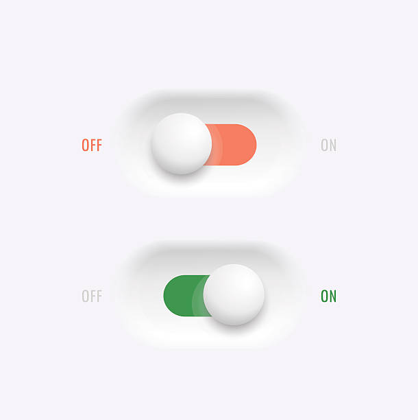 ON - OFF switches  button vector art illustration