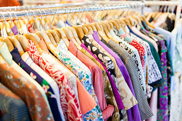 istock Colourful shirts on hangers 505918084