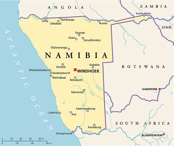 namibia polityczne mapy - keetmanshoop stock illustrations