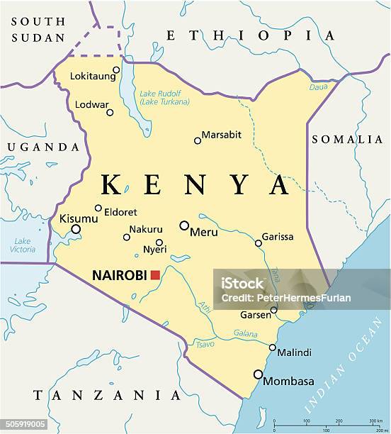 Kenya Mappa Politica - Immagini vettoriali stock e altre immagini di Kenia - Kenia, Lago Turkana, Lodwar