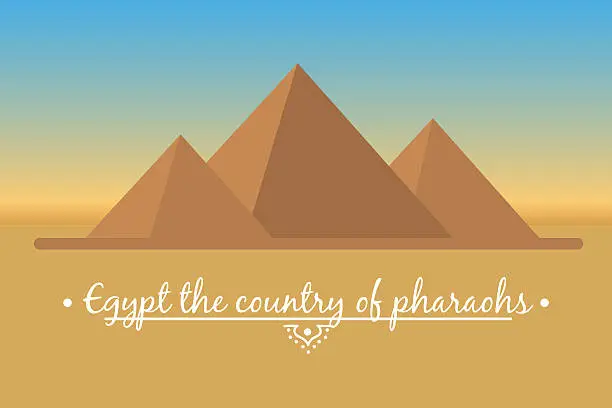 Vector illustration of landscape of the Egyptian pyramids