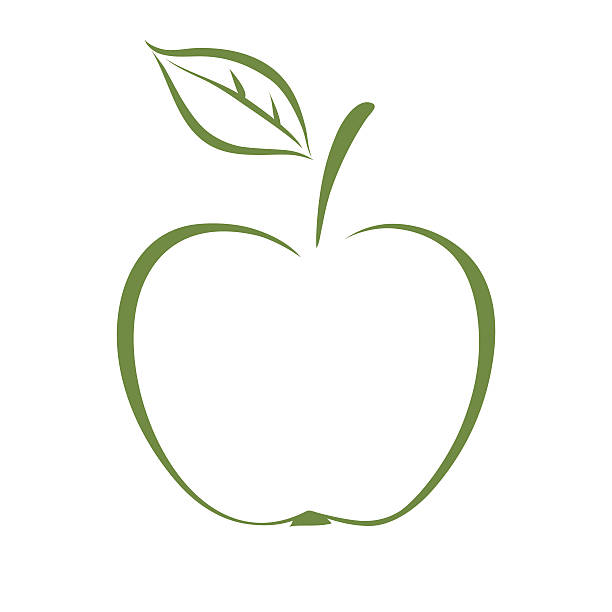 illustrazioni stock, clip art, cartoni animati e icone di tendenza di apple - computer graphic leaf posing plant