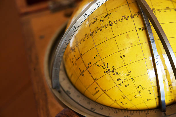 istock Old map of nocturnal sky on a globe 505919901