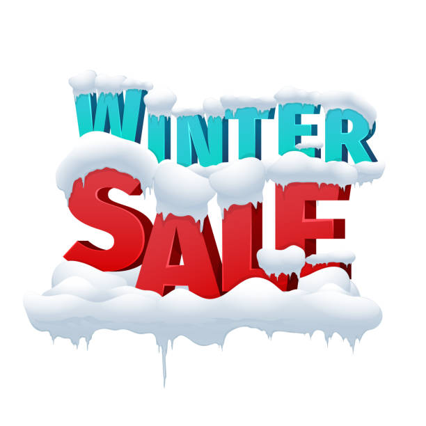 Winter sale 3d vector inscription on white background Winter sale 3d vector inscription on white background. Discount for shopping retail. Winter sale caption vector illustration white background sign snow winter stock illustrations