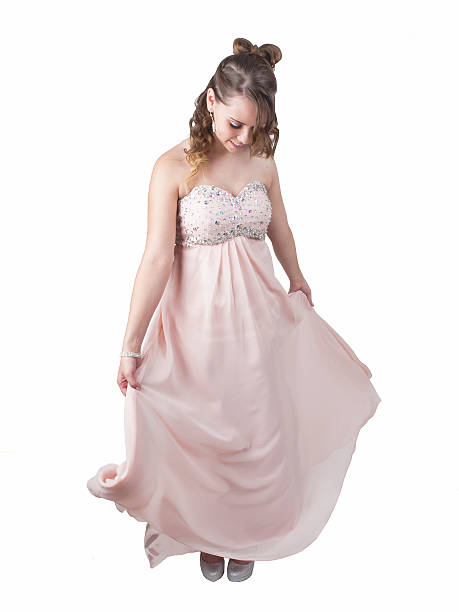 Prom Dress twirl stock photo