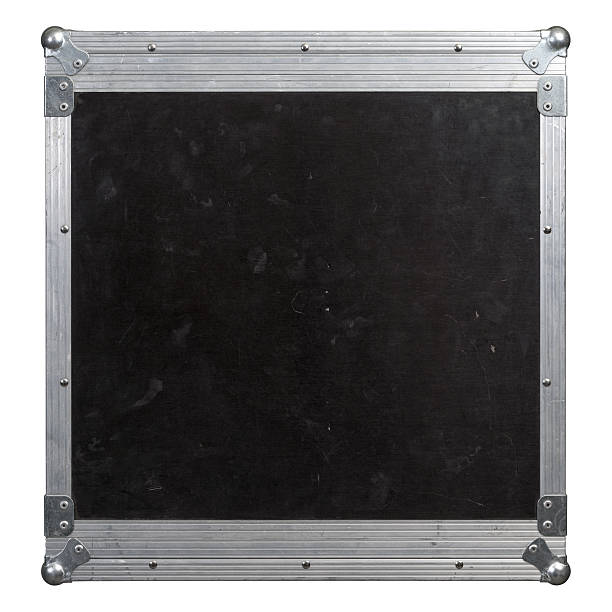 Flight case background Photo of a isolated road case or flight case with reinforced metal corners.  Background image for music-related shipping and touring. Clipping path included.. trunk furniture photos stock pictures, royalty-free photos & images