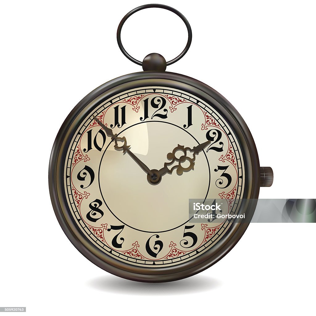 Rusty reloj de bolsillo - arte vectorial de Reloj libre de derechos