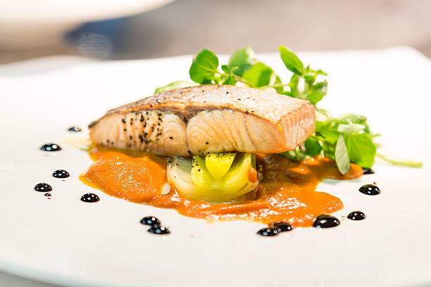 istock Trout, leek, watercress, Balsamic reduction, & tomato jus 505923486