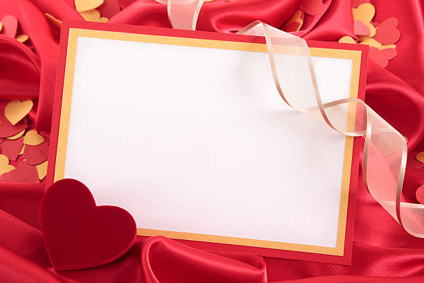 istock Valentine blank card with ribbon and gift box 505923488