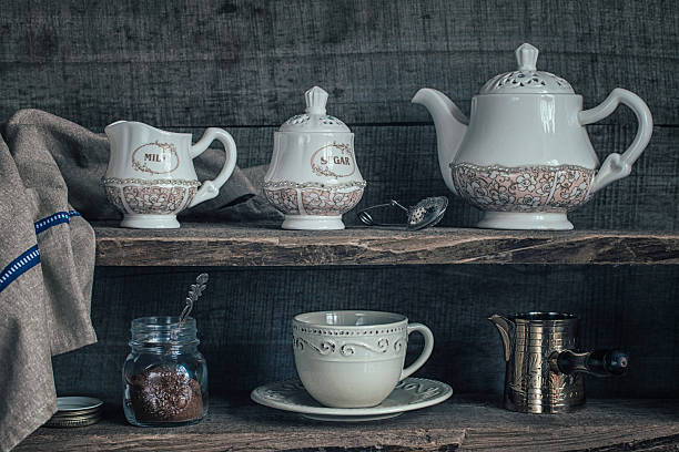 istock Utensils on shelves, vintage style 505924388